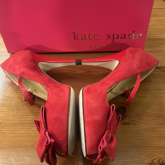Kate Spade ♠️ Darla dress heels size 7 M red suede new in box made in Italy - Picture 8 of 14